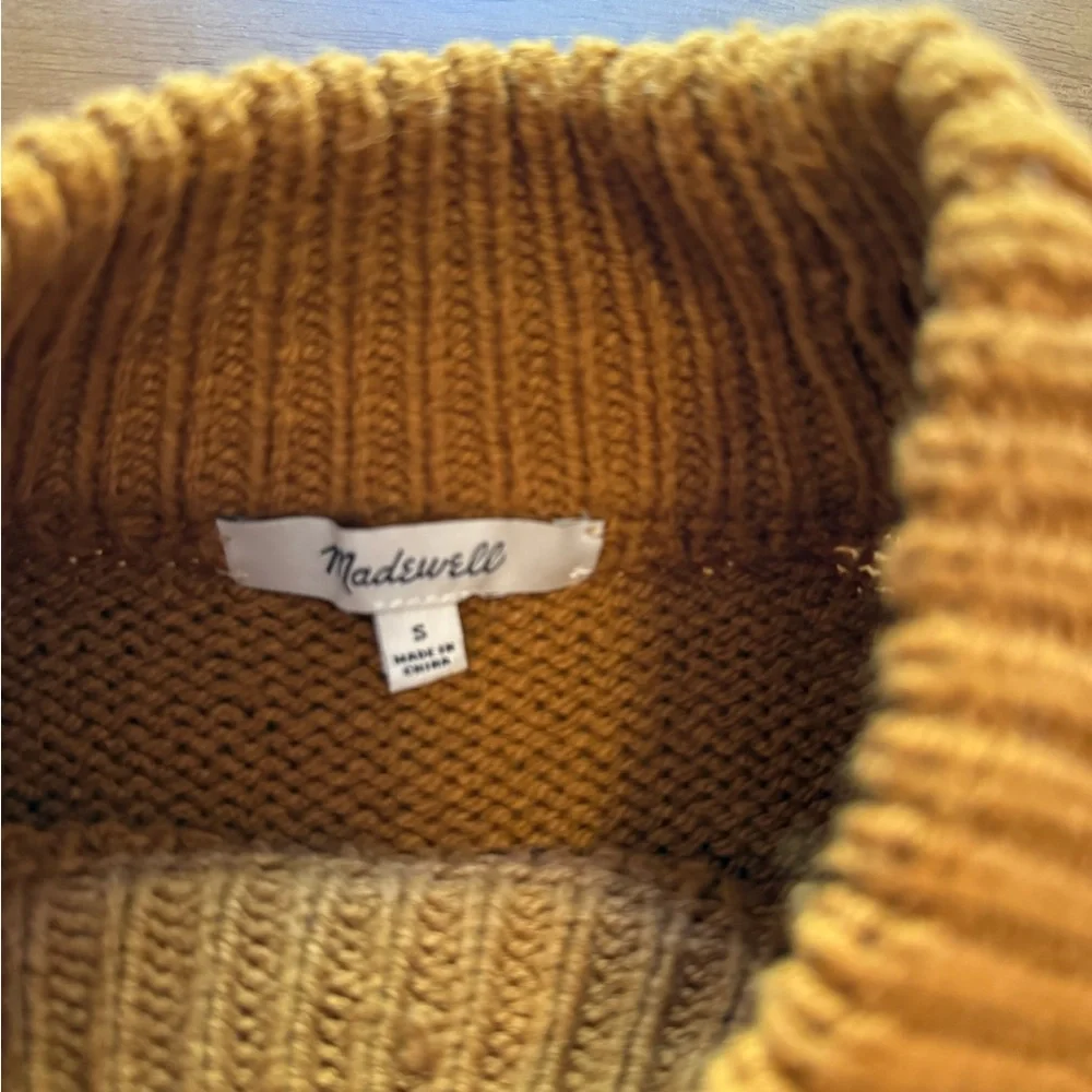 Madewell NWOT Balloon-Sleeve Mockneck Sweater Size Small Color Acorn